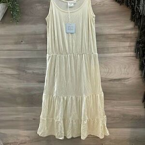 Beach Break Womens Cream Scoop Neck Stretch Sleeveless A Line Dress Size Small